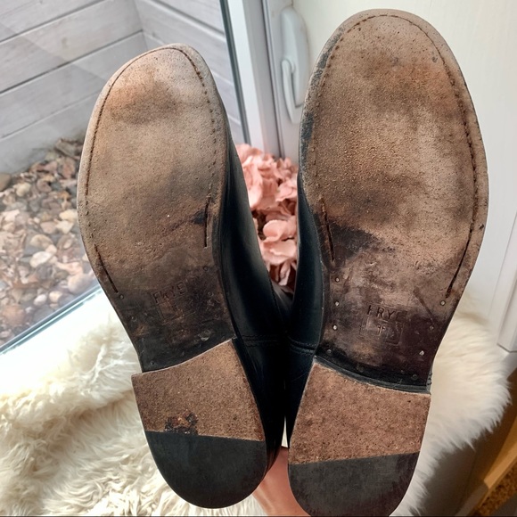 FRYE Melissa Button Black Tall Shaft Leather Boot - Picture 11 of 15